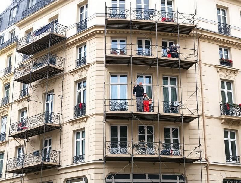 Rénovation de façade immeuble parisien